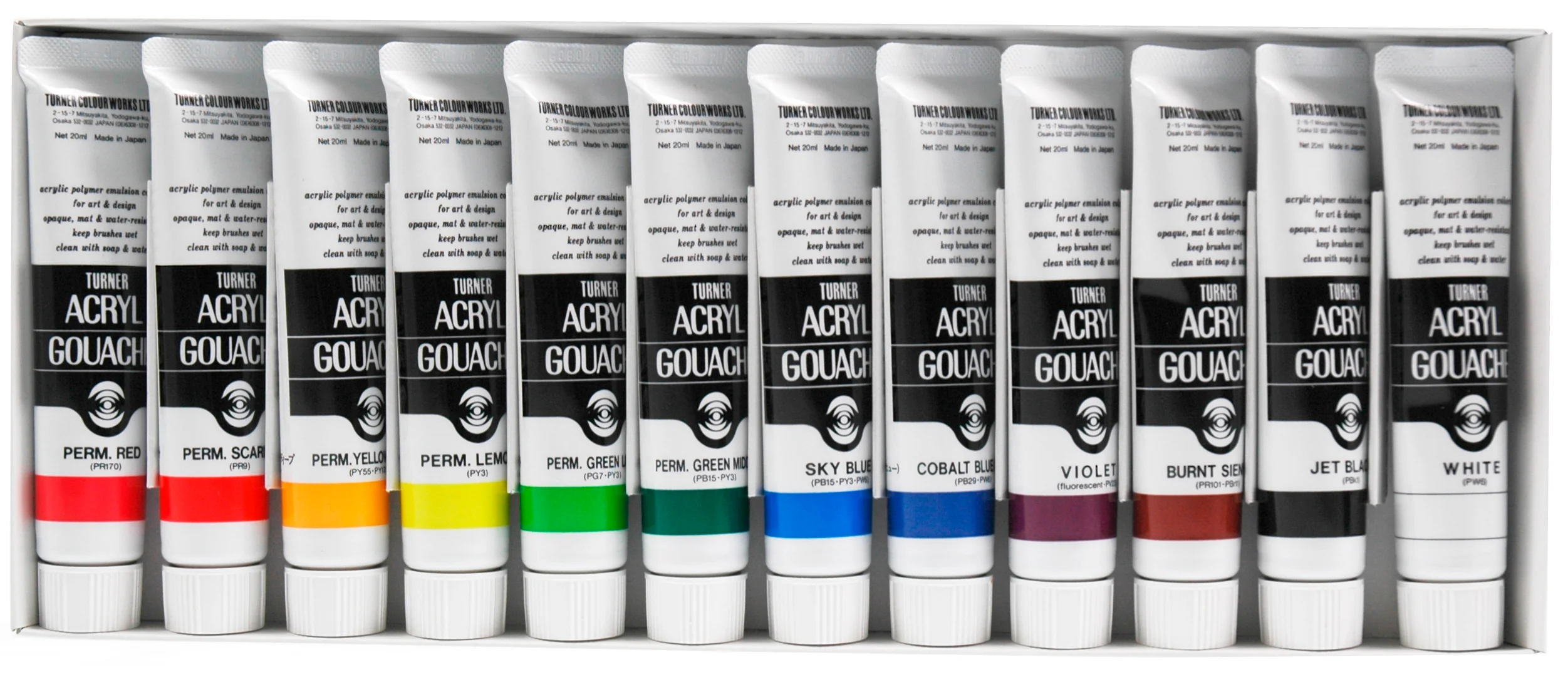 Acryl Gouache extra-fine de Turner - Set basique de 12 tubes 20 ml - Image 3