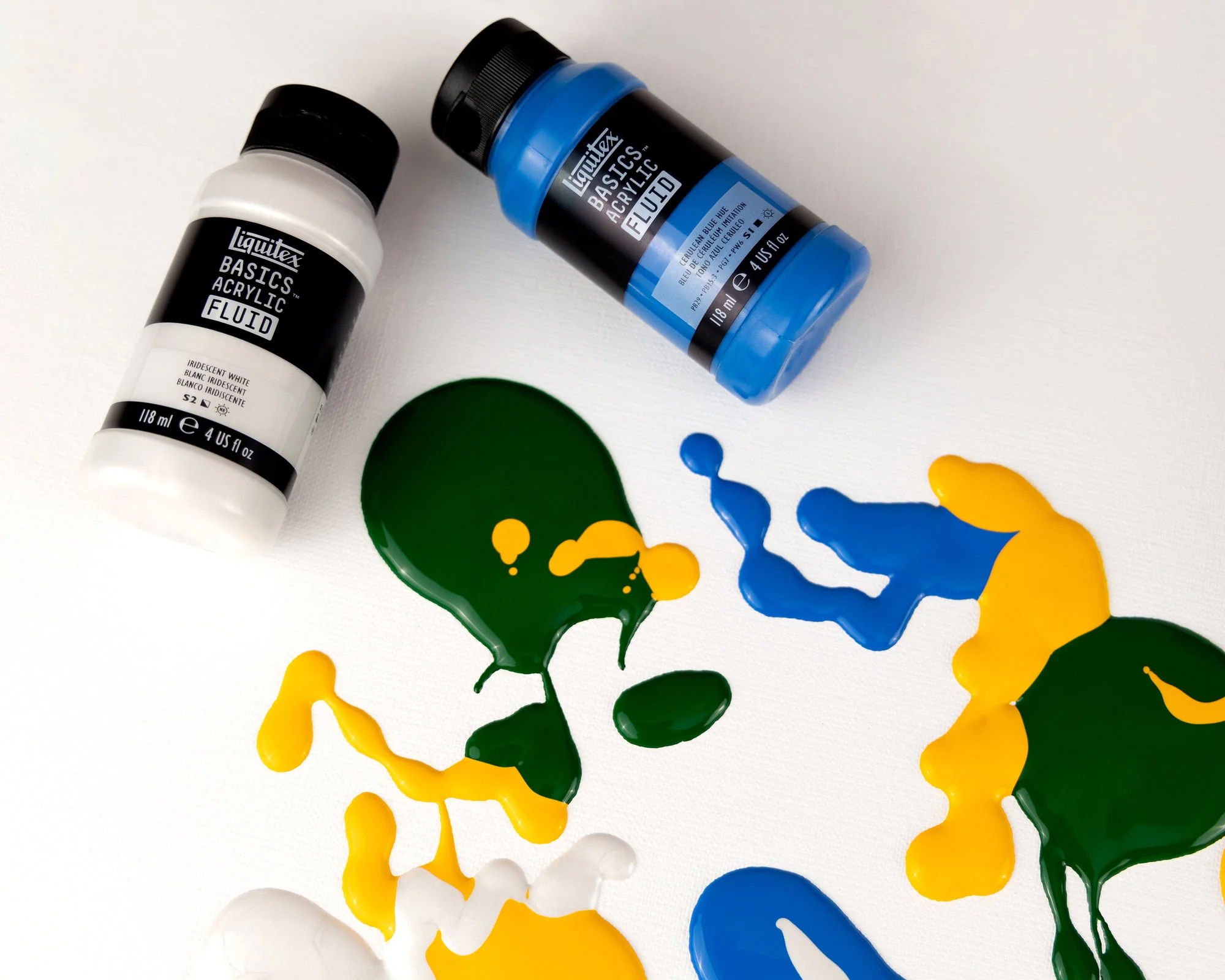Set de 6 couleurs de 118 ml de peinture acrylique fine Basics Fluid LIQUITEX - Image 4