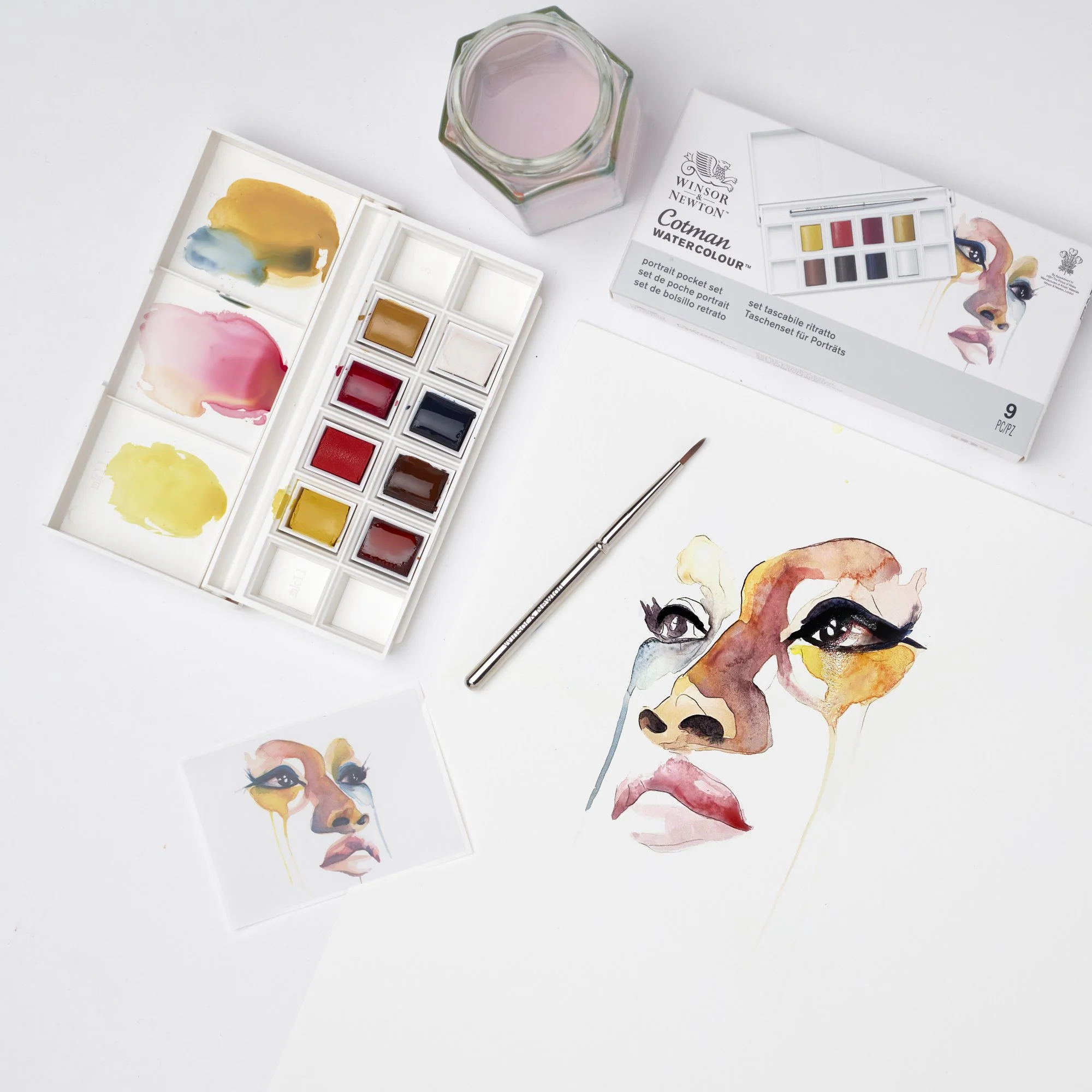 Peinture aquarelle Cotman Winsor & Newton 8 1/2 godets "Portrait" - Image 5