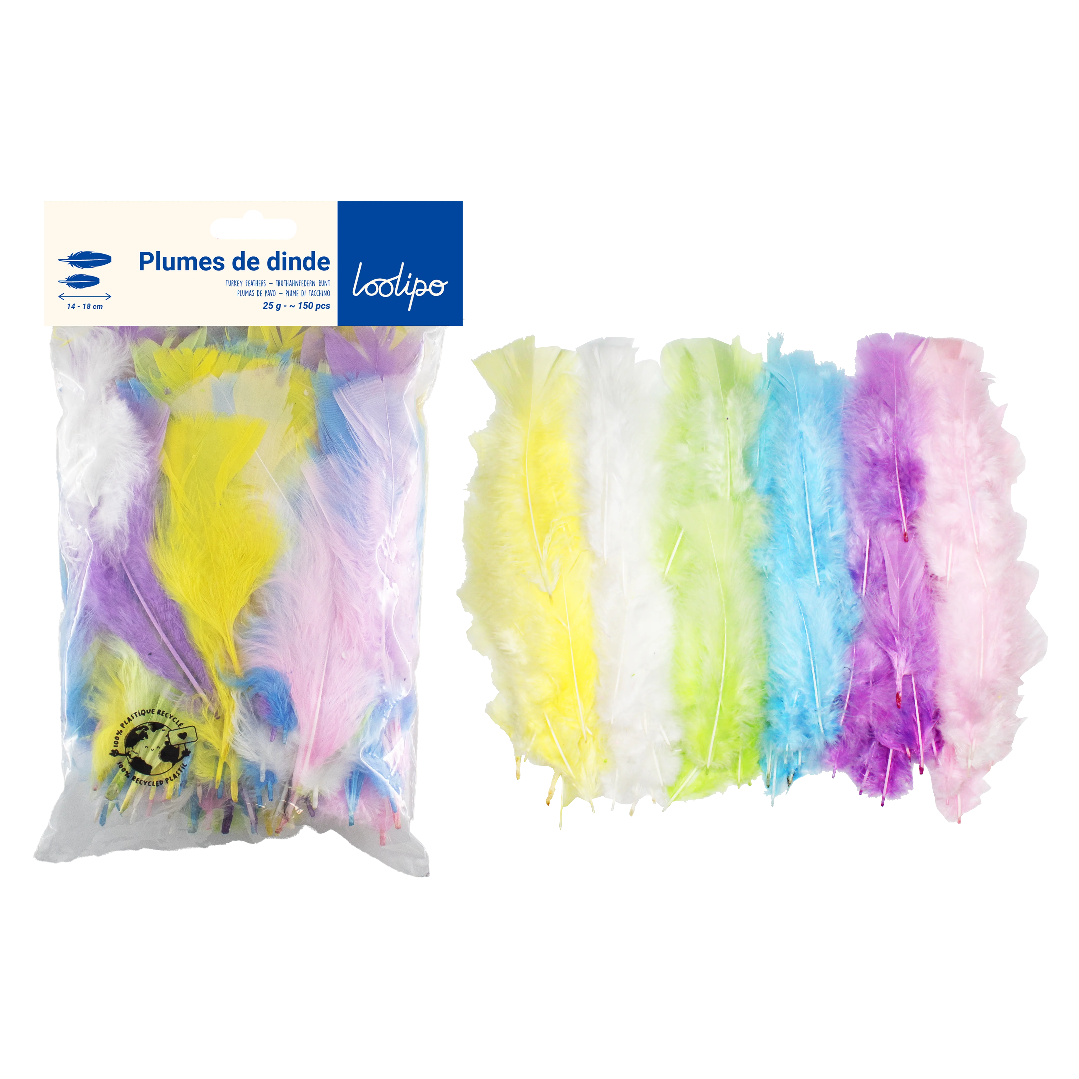 Assortiment plumes de dinde pastel (x300) - Image 2