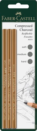 Blister de 3 crayon fusain reconstitué Pitt