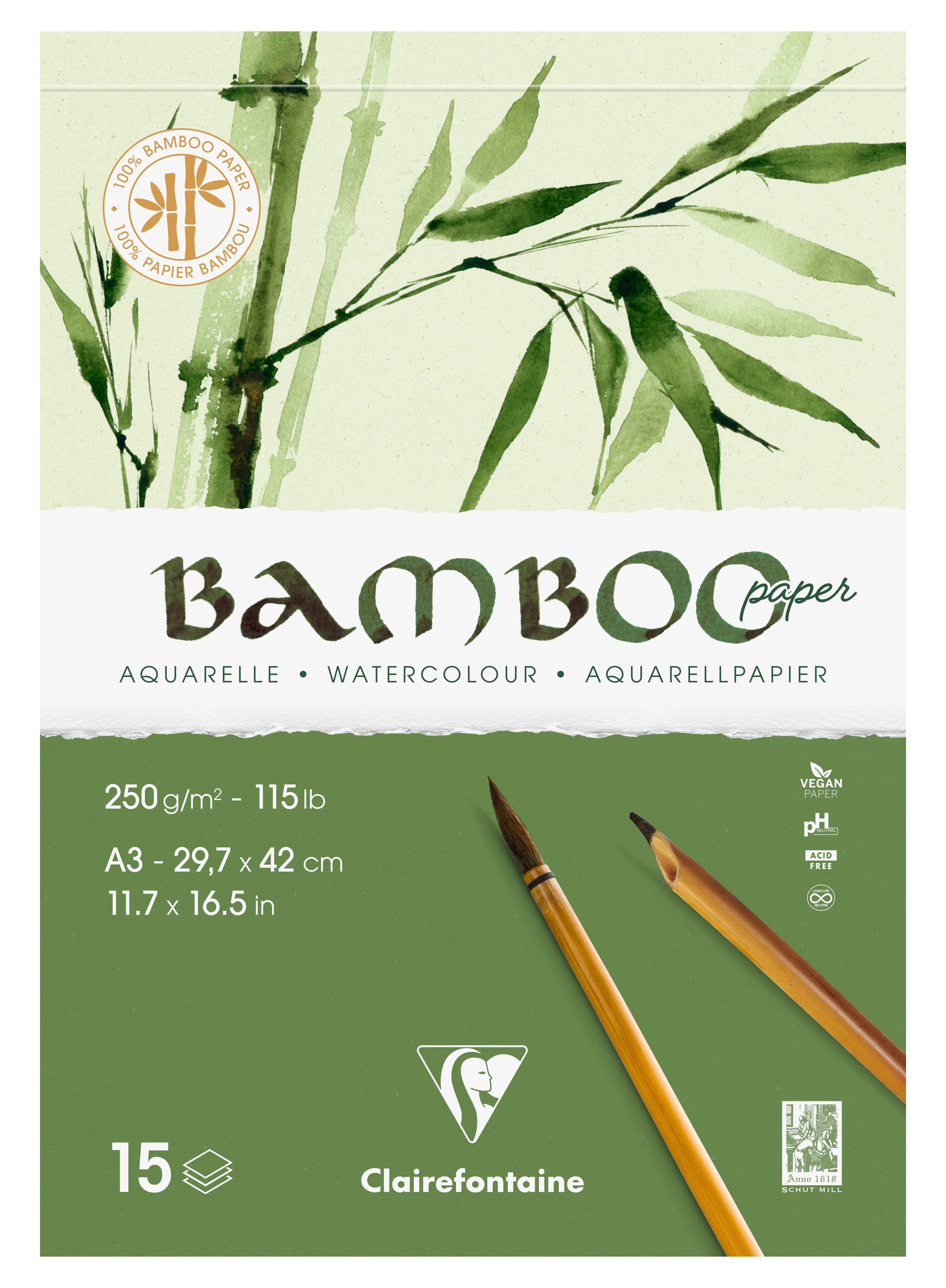Bloc aquarelle Bamboo 250g/m² collé 1 côté - Image 6