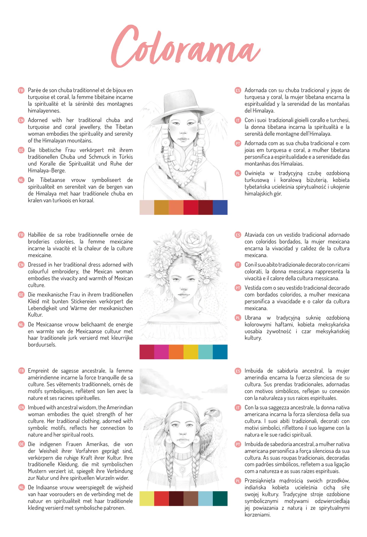 Bloc de coloriage multi-techniques de 20 feuilles A4 250g, Les femmes - Image 3