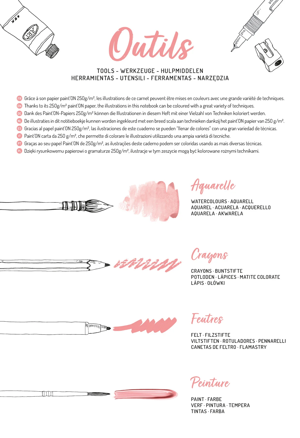 Bloc de coloriage multi-techniques de 20 feuilles A4 250g, Les femmes - Image 4