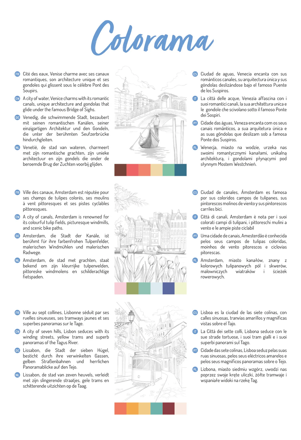 Bloc de coloriage multi-techniques de 20 feuilles A4 250g, Les villes - Image 3