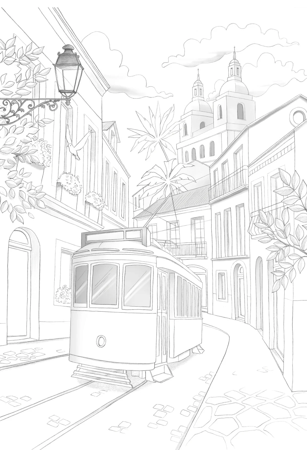 Bloc de coloriage multi-techniques de 20 feuilles A4 250g, Les villes - Image 7