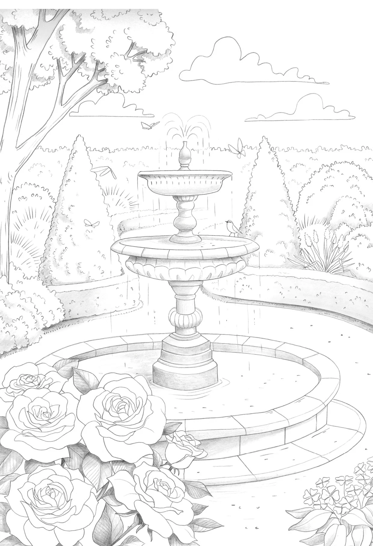 Bloc de coloriage multi-techniques de 20 feuilles A4 250g, Les jardins - Image 6