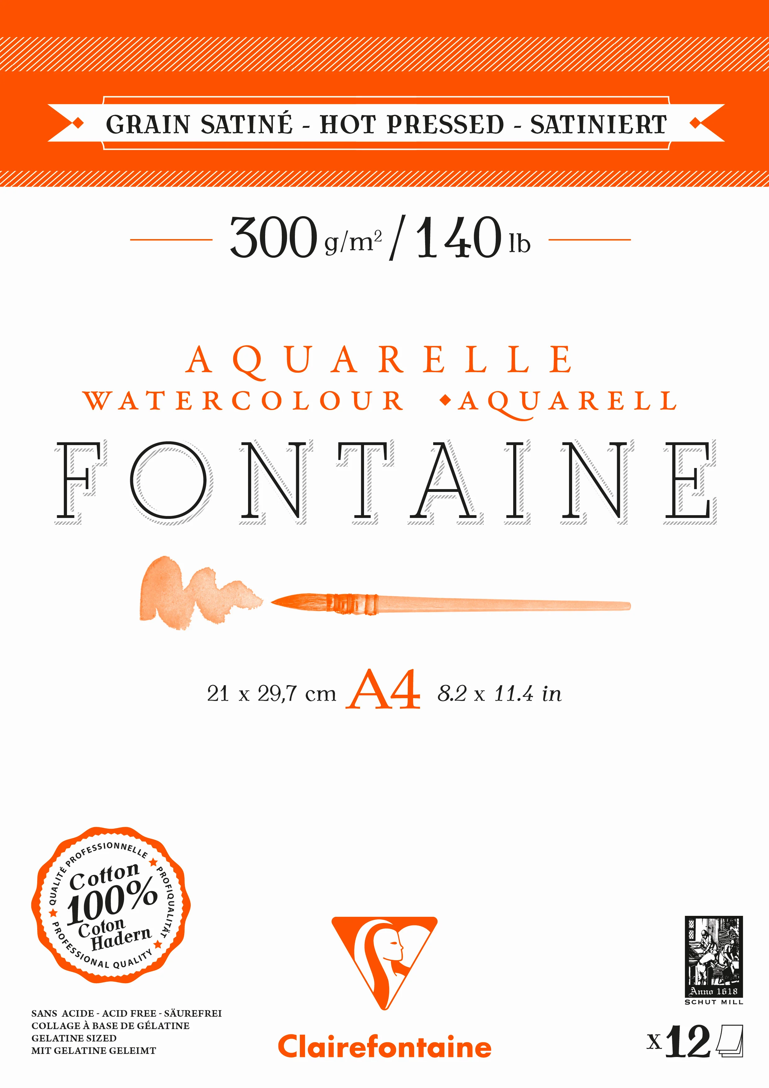 Bloc aquarelle Fontaine Grain Satiné 300g/m² - Image 2