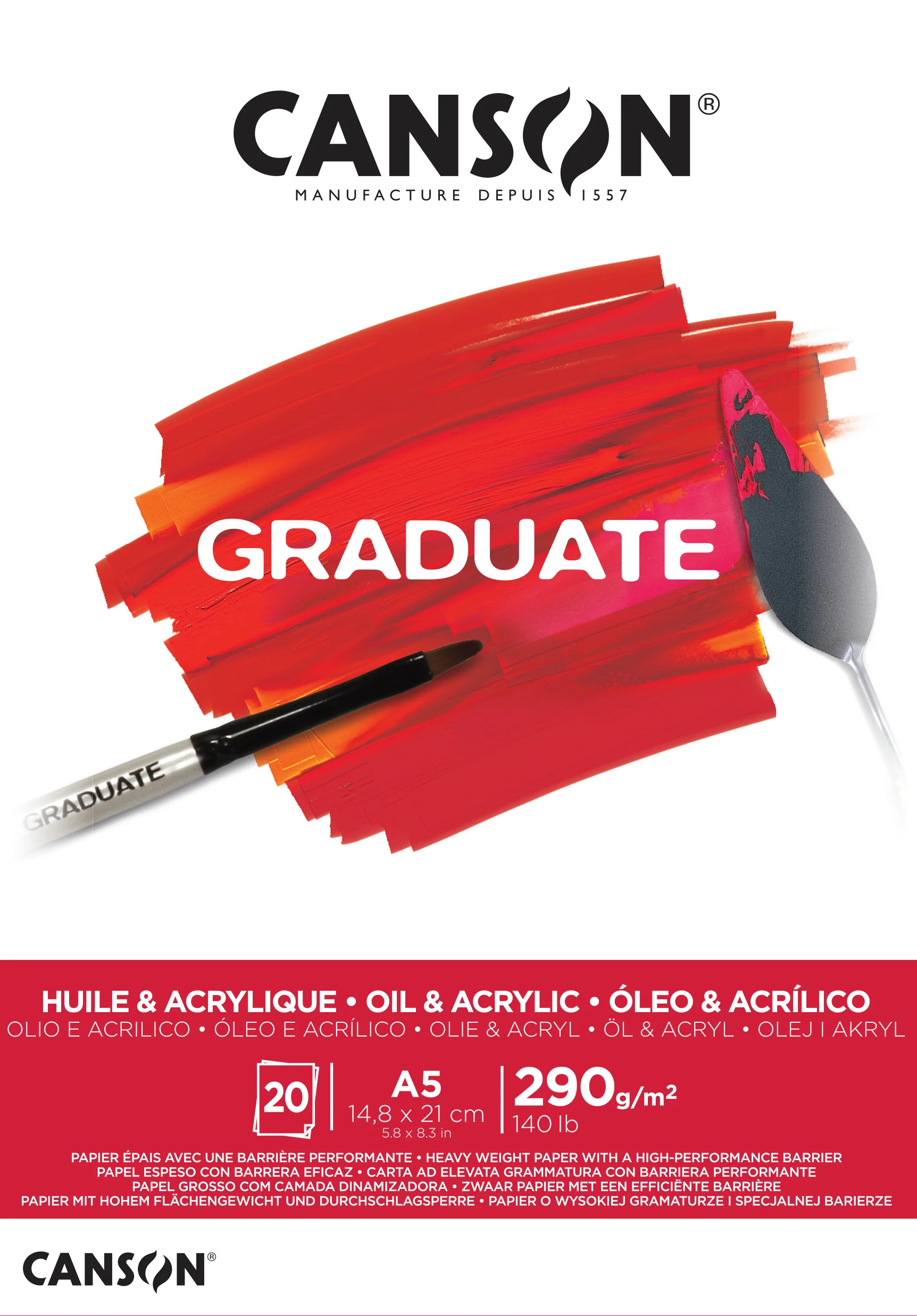 Bloc Huile et Acrylique Graduate - 20 Feuilles - Image 3
