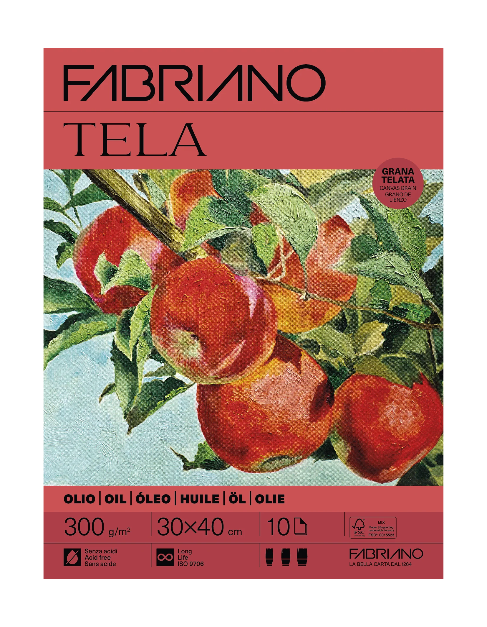 Bloc Huile TELA - 300g/m² - 10 feuilles - 3 tailles - Fabriano - Image 3