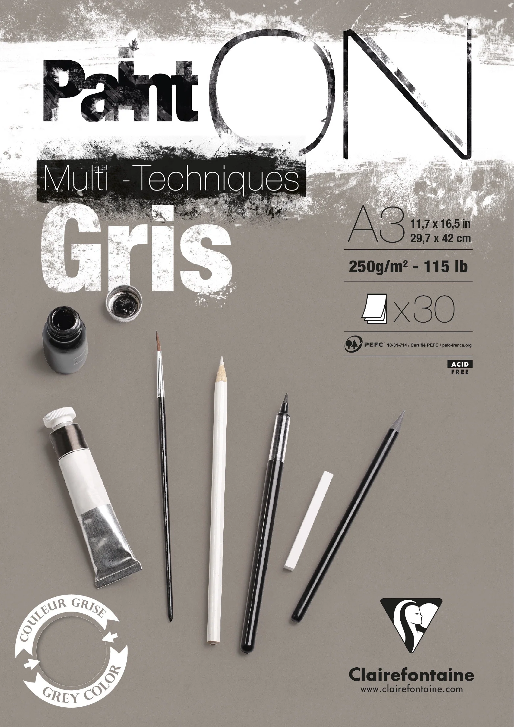 Bloc Paint on encollé gris 30 feuilles - Image 3