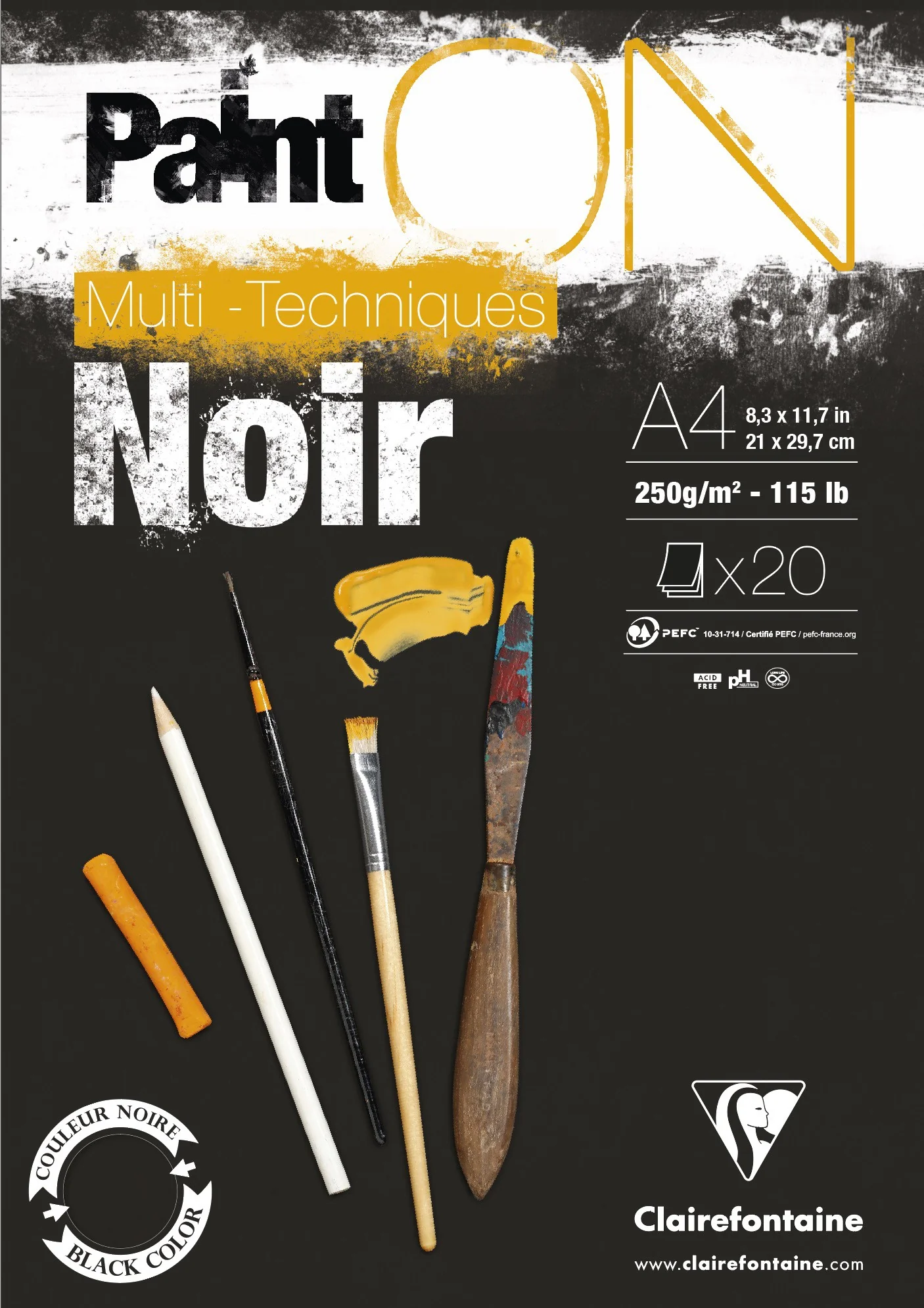 Bloc Paint on noir 20 feuilles - Image 2