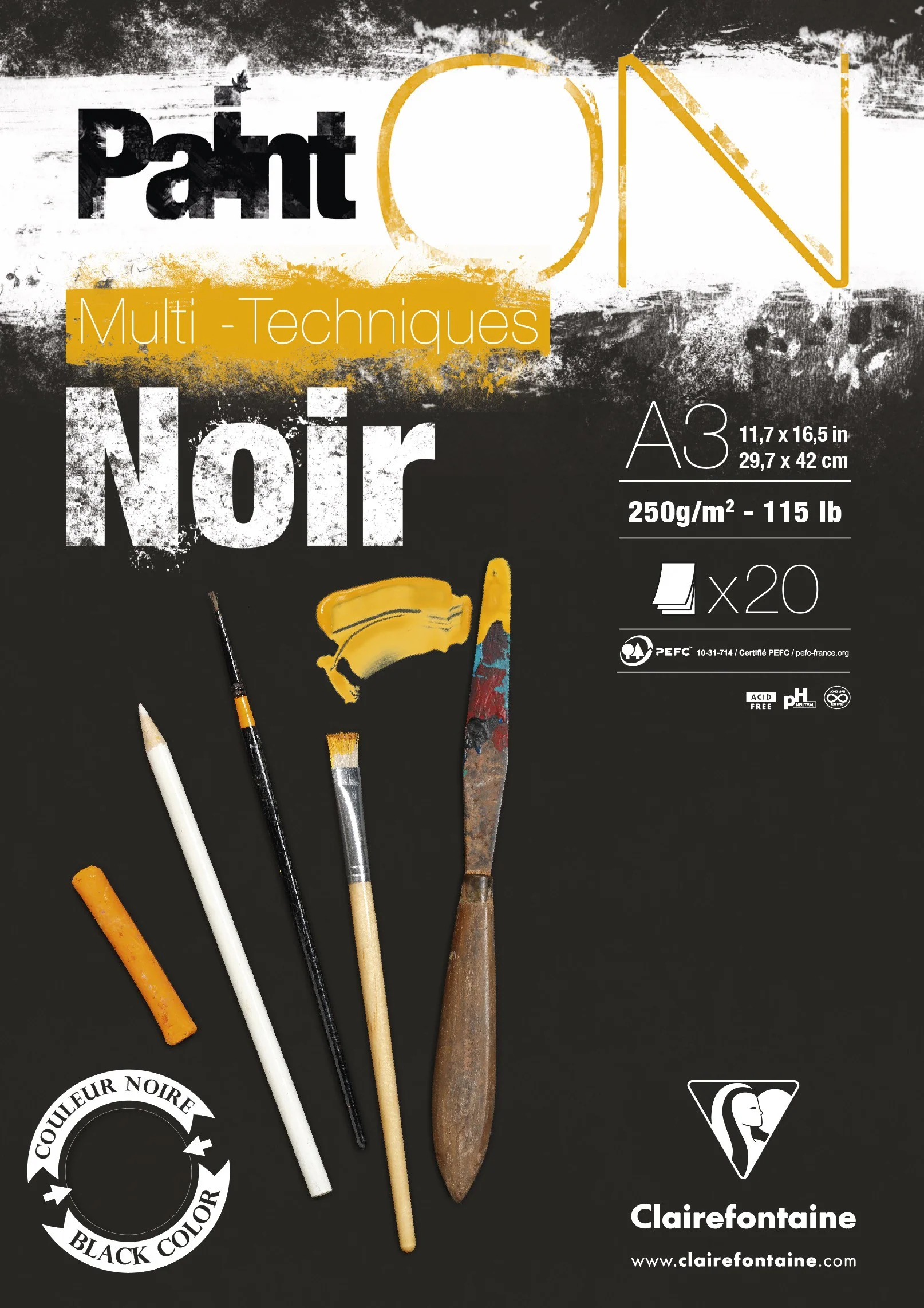 Bloc Paint on noir 20 feuilles - Image 3