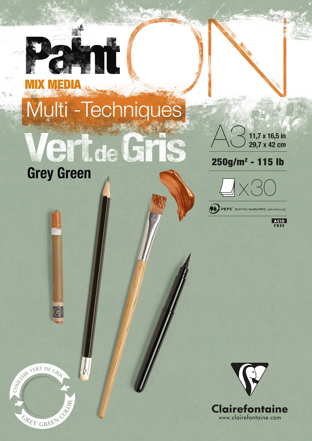 Bloc Paint on encollé Vert de gris