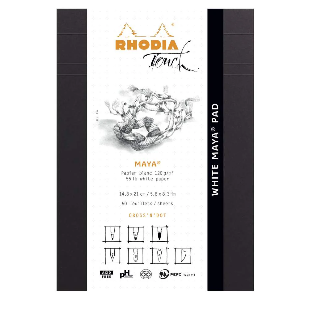 Bloc Rhodia Touch White Maya A4+/A5-50 feuilles-120g portrait - Image 7