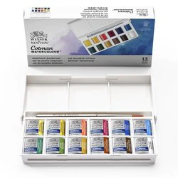 Boîte de peinture aquarelle fine 12 1/2 godet Cotman