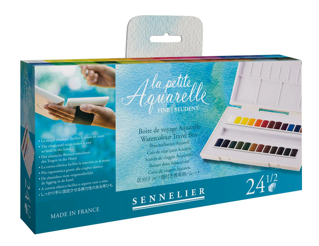 Boîte de peinture aquarelle fine "La petite Aquarelle" 24 1/2 godets - Image 2
