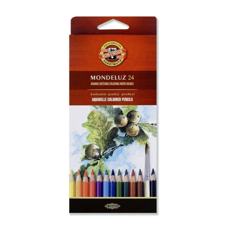 Boîte carton de 24 crayons aquarellables Mondeluz