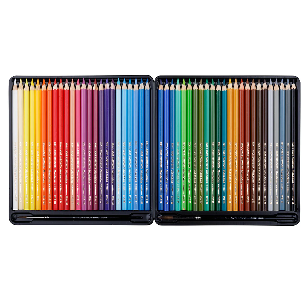 Boîte carton de 48 crayons aquarellables Mondeluz - Image 2