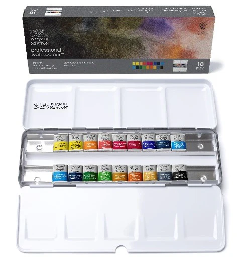 Boîte métal 18 1/2 godets Winsor & Newton