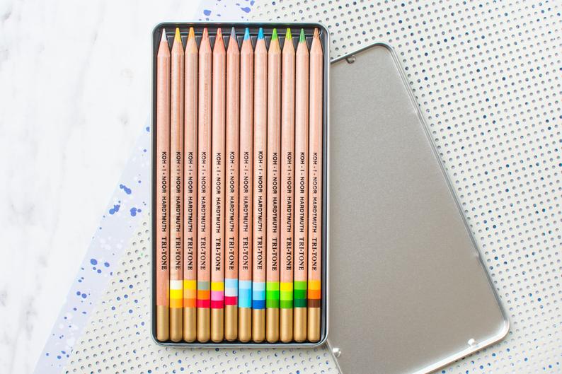 Boîte métal de 11 crayons tri-tons + blender - Image 2