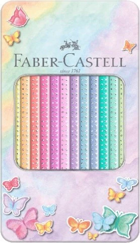 Boîte métal de 12 crayons couleurs pastel Sparkle