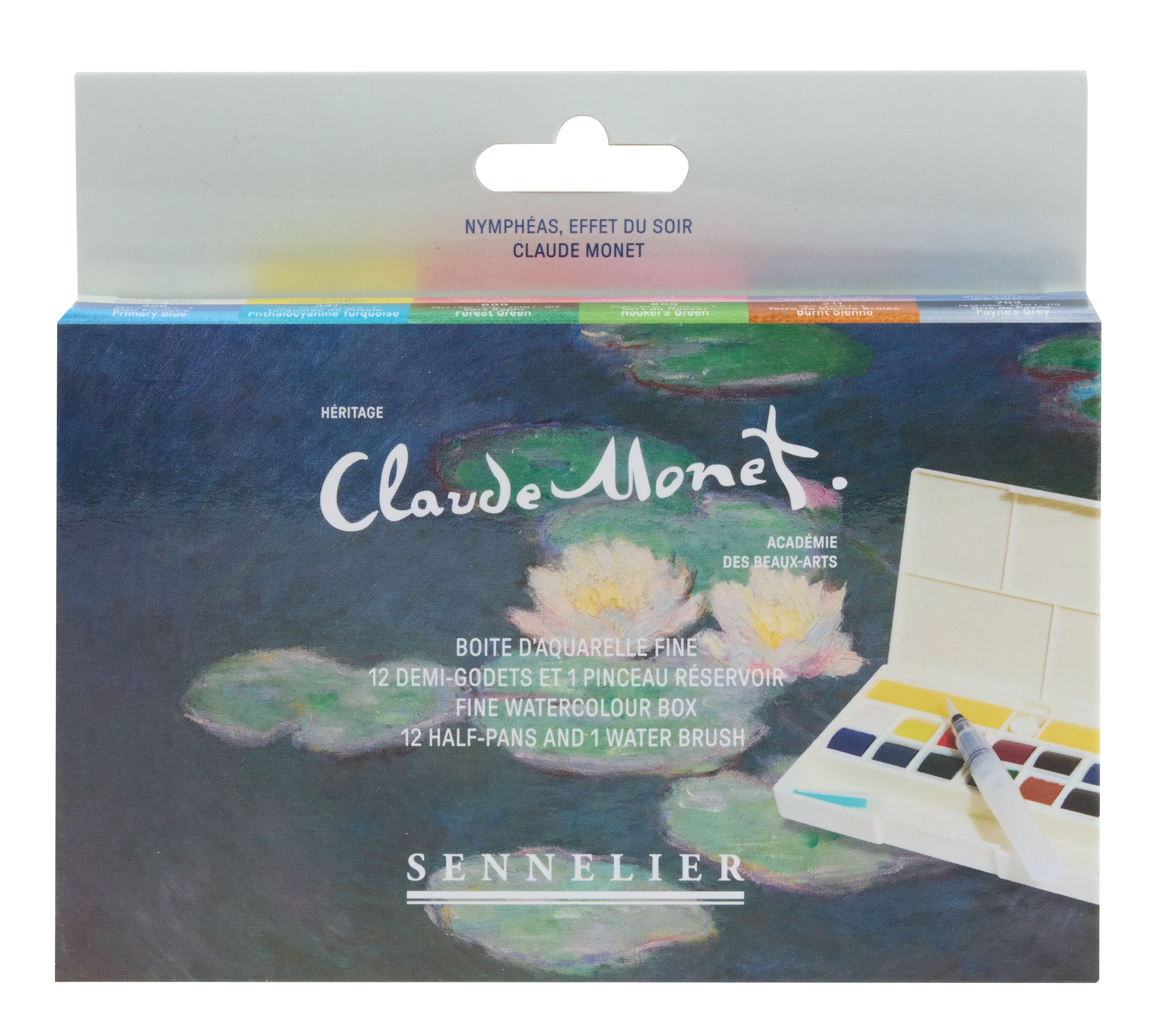 Boîte Petite Aquarelle Fine 12 1/2 godets MONET - Sennelier
