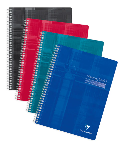 Cahier Meeting book reliure intégrale A4+ 160 pages détachables pré-imprimées