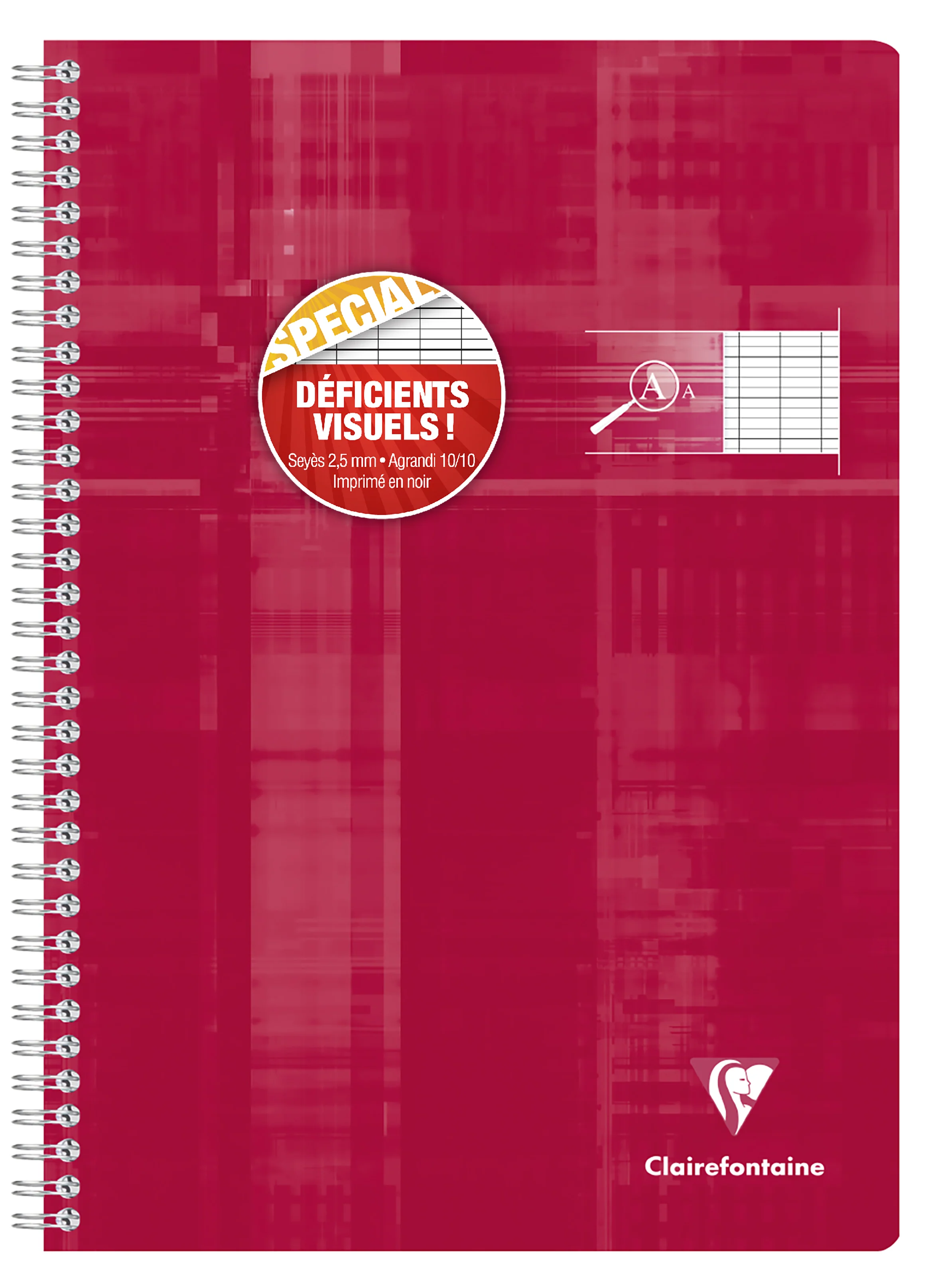 Cahier reliure intégrale déficients visuels A4-100 pages-90 gr-grands carreaux - Image 3
