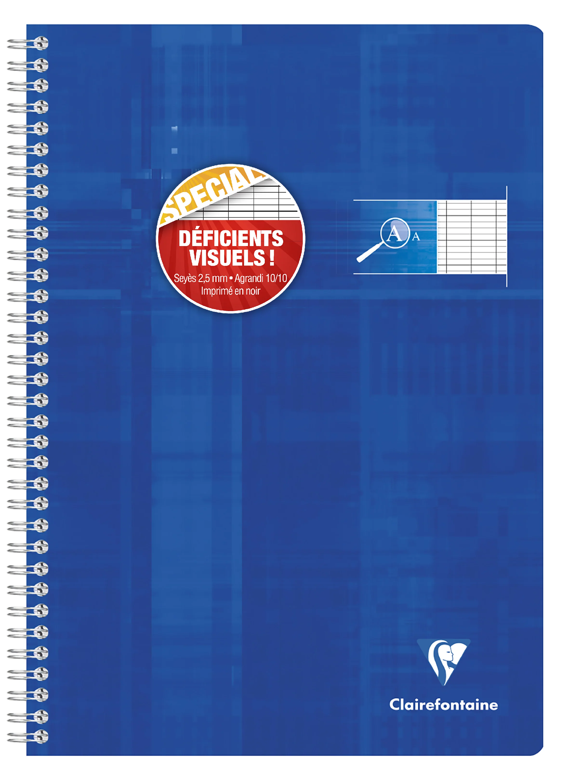 Cahier reliure intégrale déficients visuels A4-100 pages-90 gr-grands carreaux - Image 4