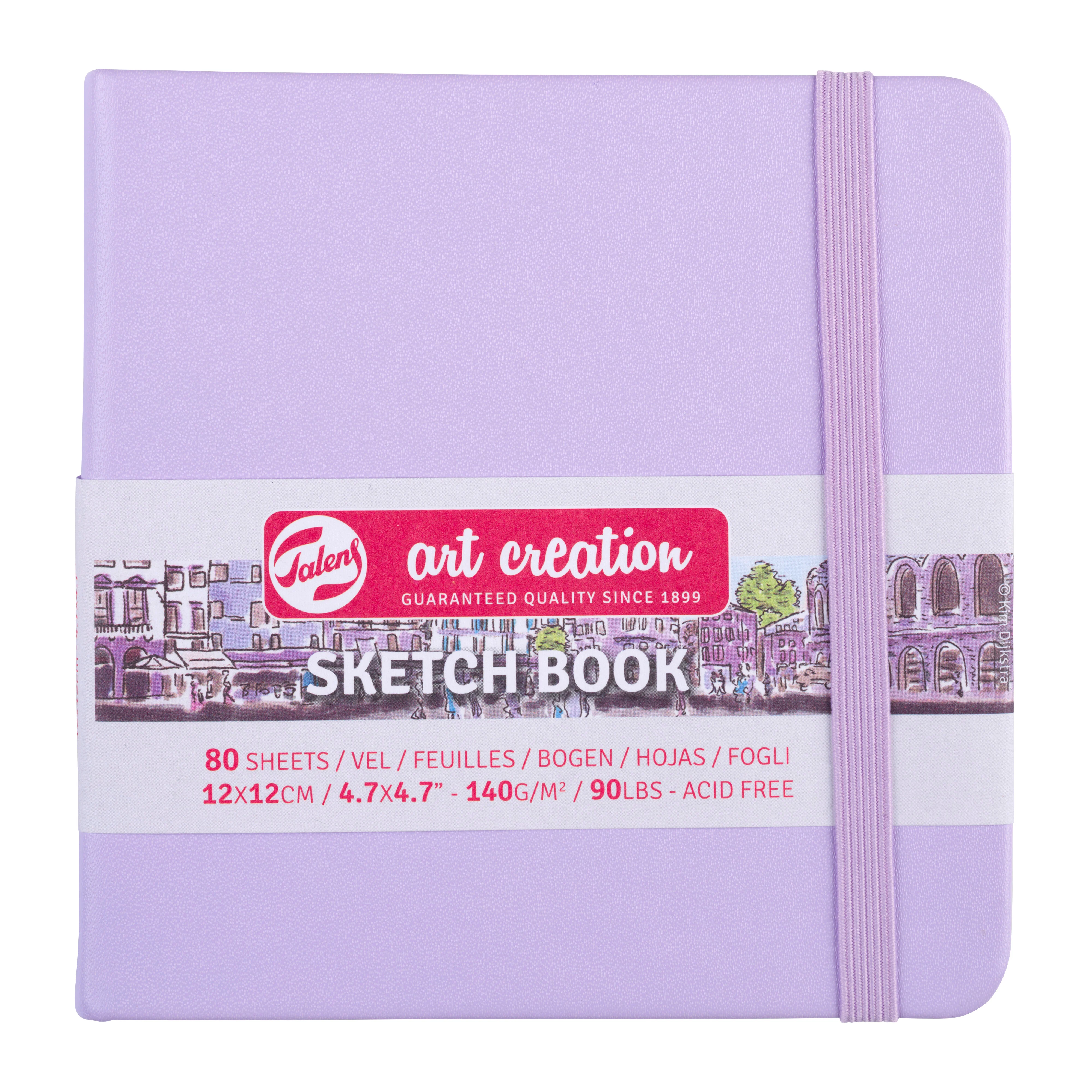 Carnet de croquis Violet pastel - Sketchbook 12 x 12 cm - 80 feuilles - 140gr