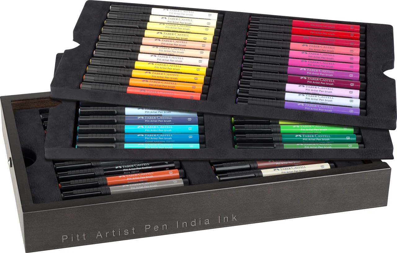 Coffret en bois de 66 feutres Pitt Artiste Pen