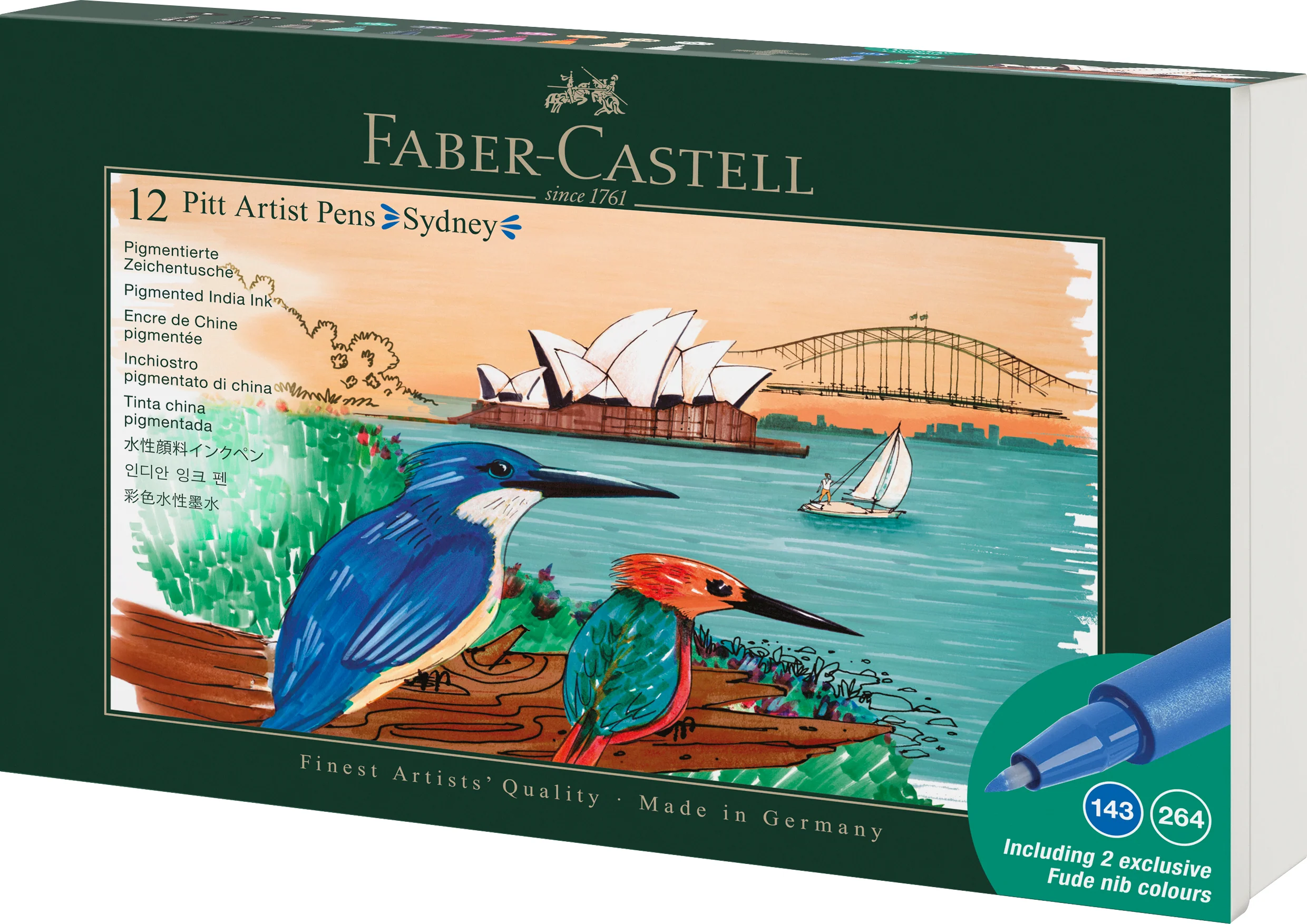 Coffret Pitt Artist Pens Sydney - 12 pièces
