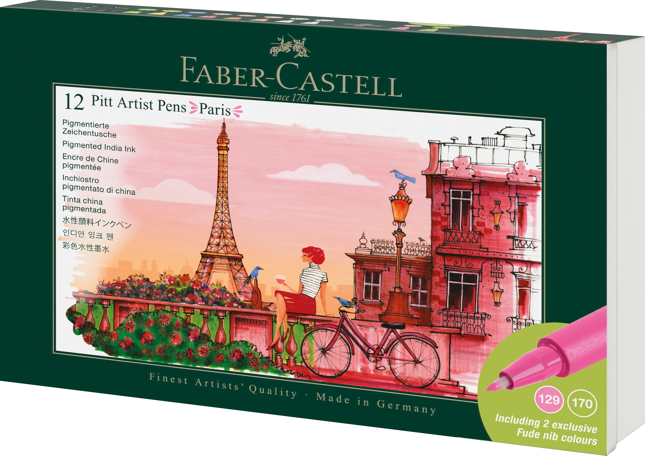 Coffret Pitt Artist Pens Paris - 12 pièces