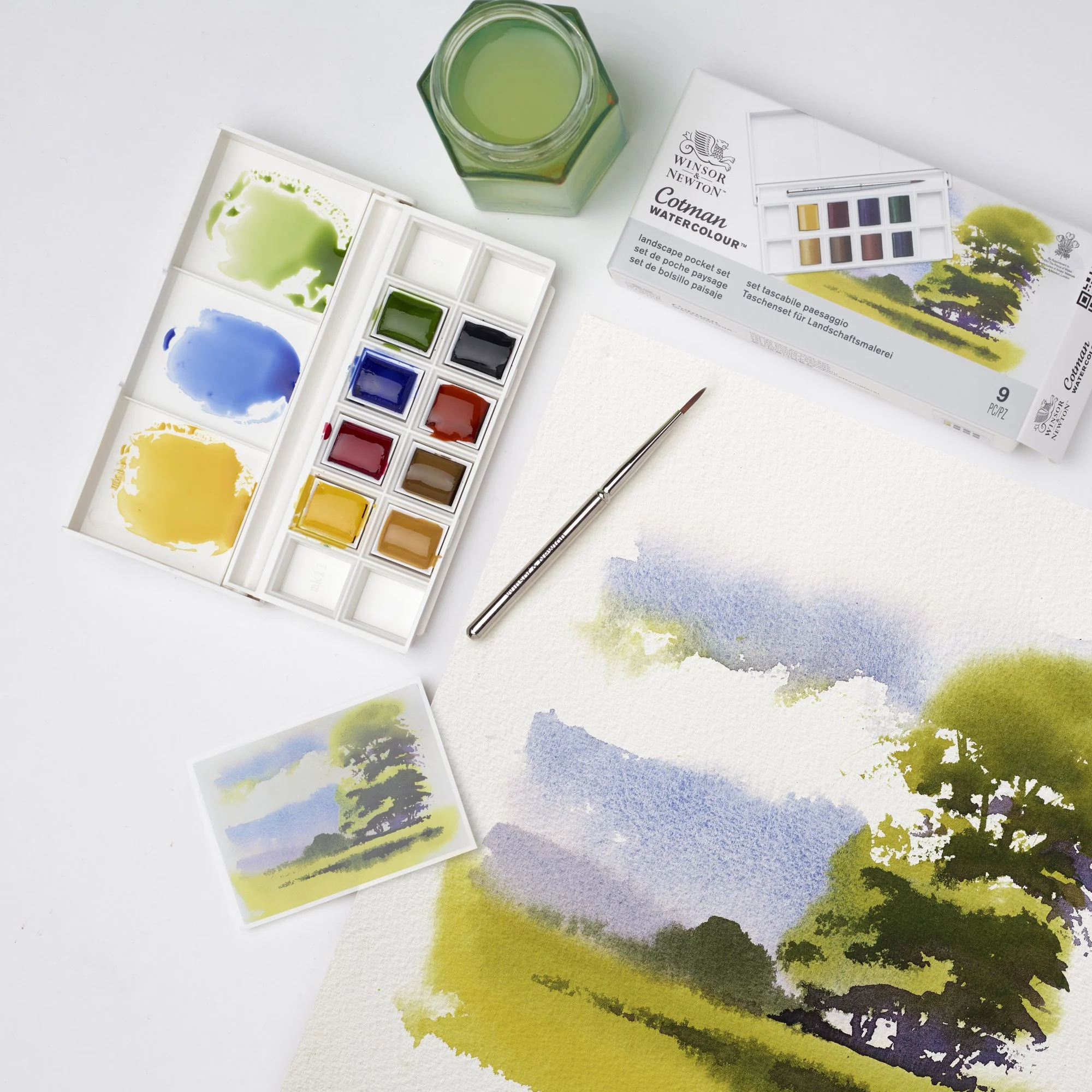 Peinture aquarelle Cotman Winsor & Newton 8 1/2 godets "Paysage" - Image 5