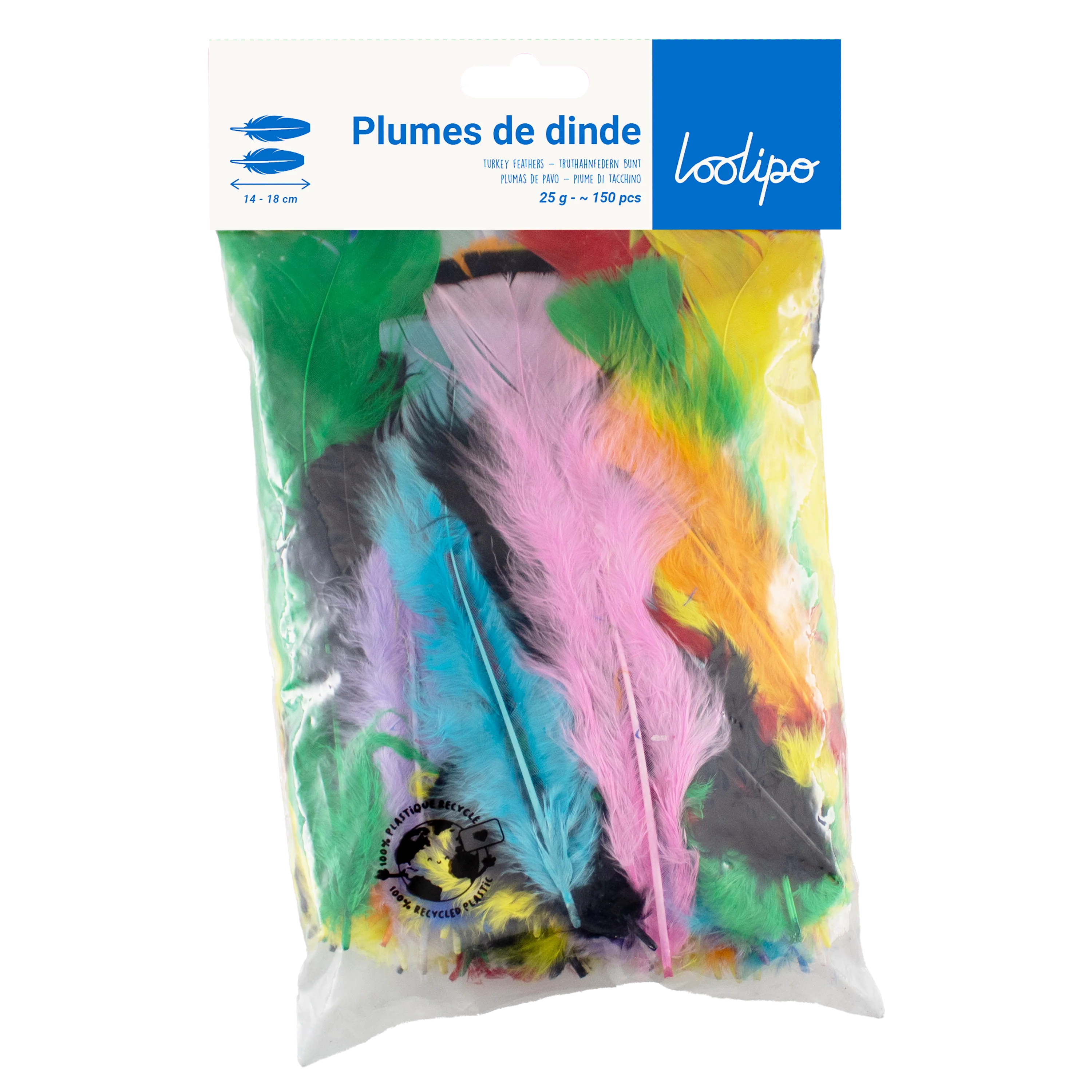 Assortiment plumes de dinde multicolore (x300)