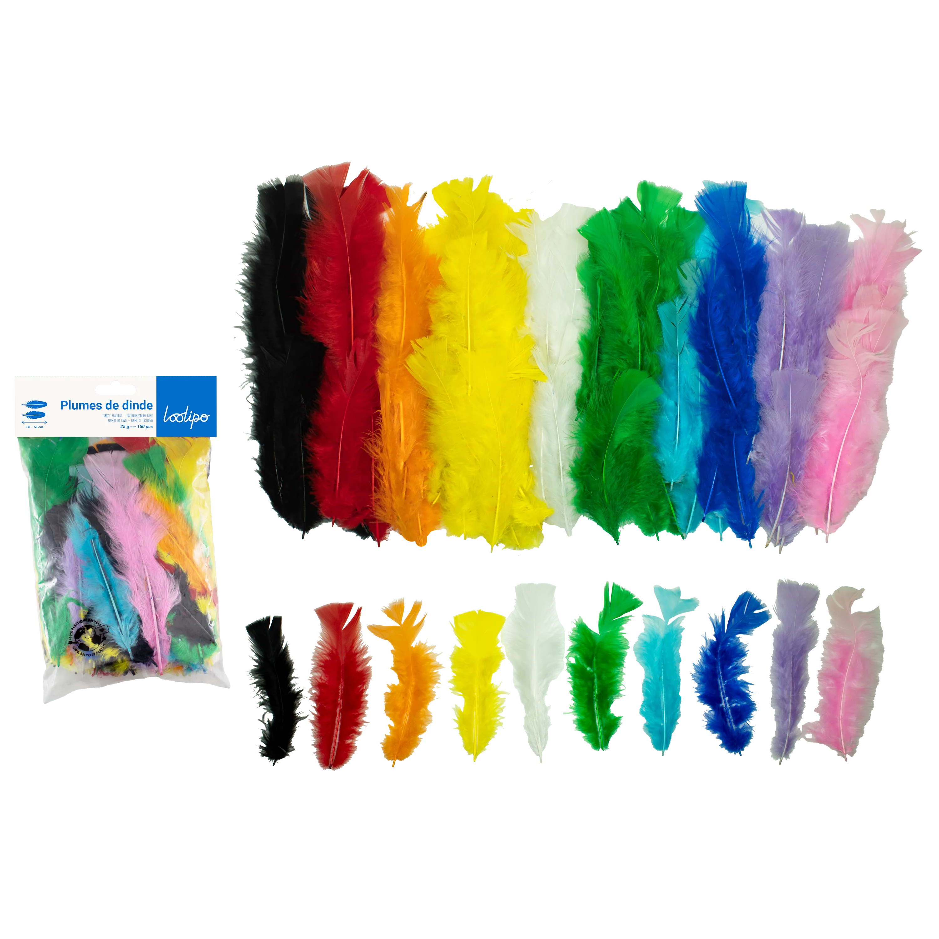 Assortiment plumes de dinde multicolore (x300) - Image 2