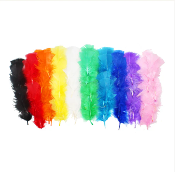 Assortiment plumes de dinde multicolore (x300) - Image 3