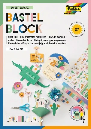 Bloc 27 feuilles 24 x 34 cm  Sweet Safari - grammage variable