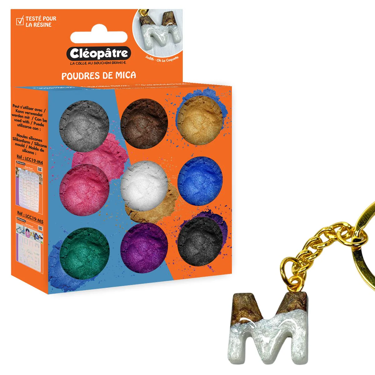 Boite de 9 pots d'accessoires - Poudres de mica nacrées - Image 2