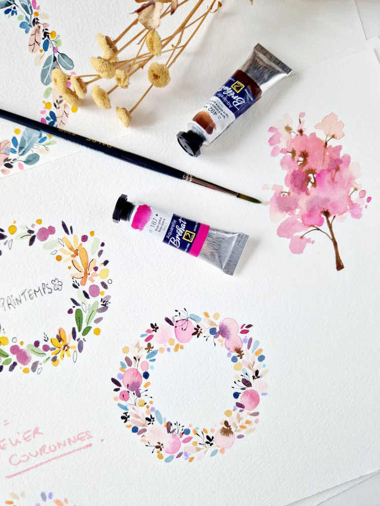 Boîte métal de 12 demi-godets peinture d'aquarelle Extra Fine Bréhat - Image 3