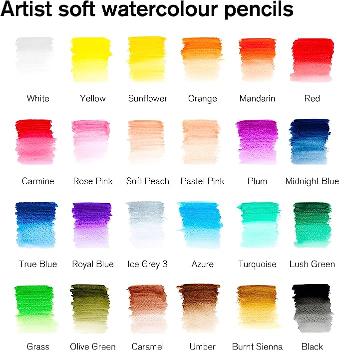 Boîte métal de 24 crayons couleurs aquarellables - Image 2