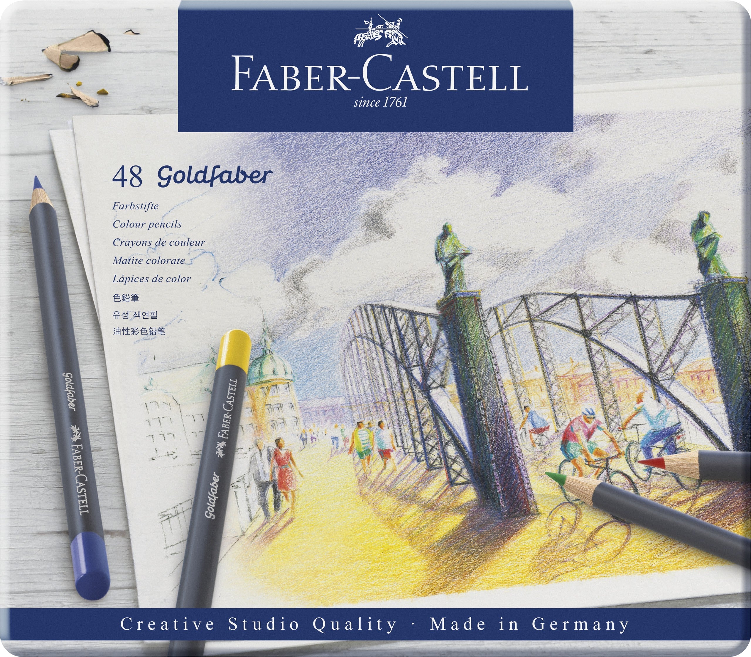 Boîte métal de 48 crayons de couleur Goldfaber
