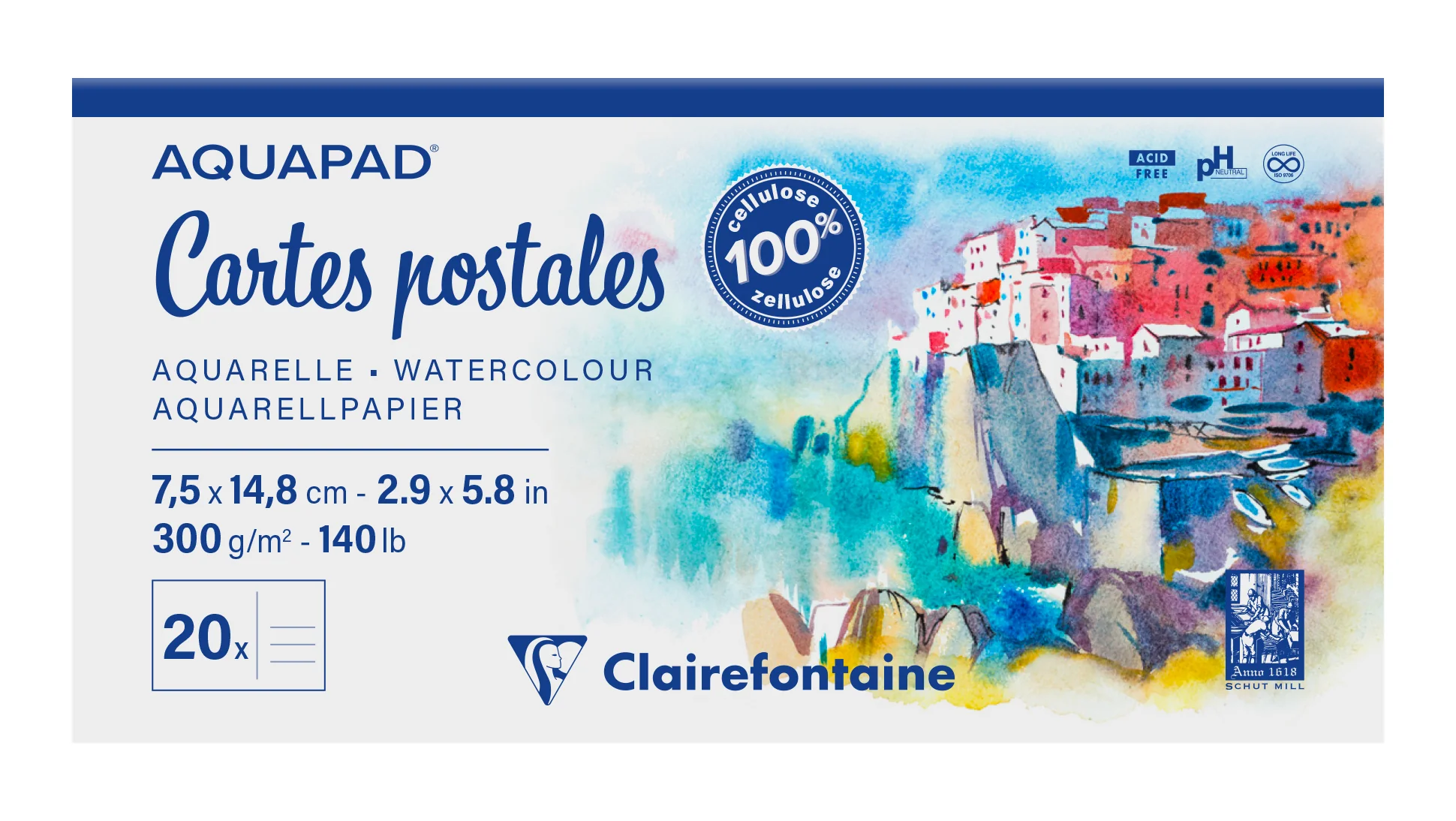 Carnet de voyage Aquapad Carte Postale 300g/m²