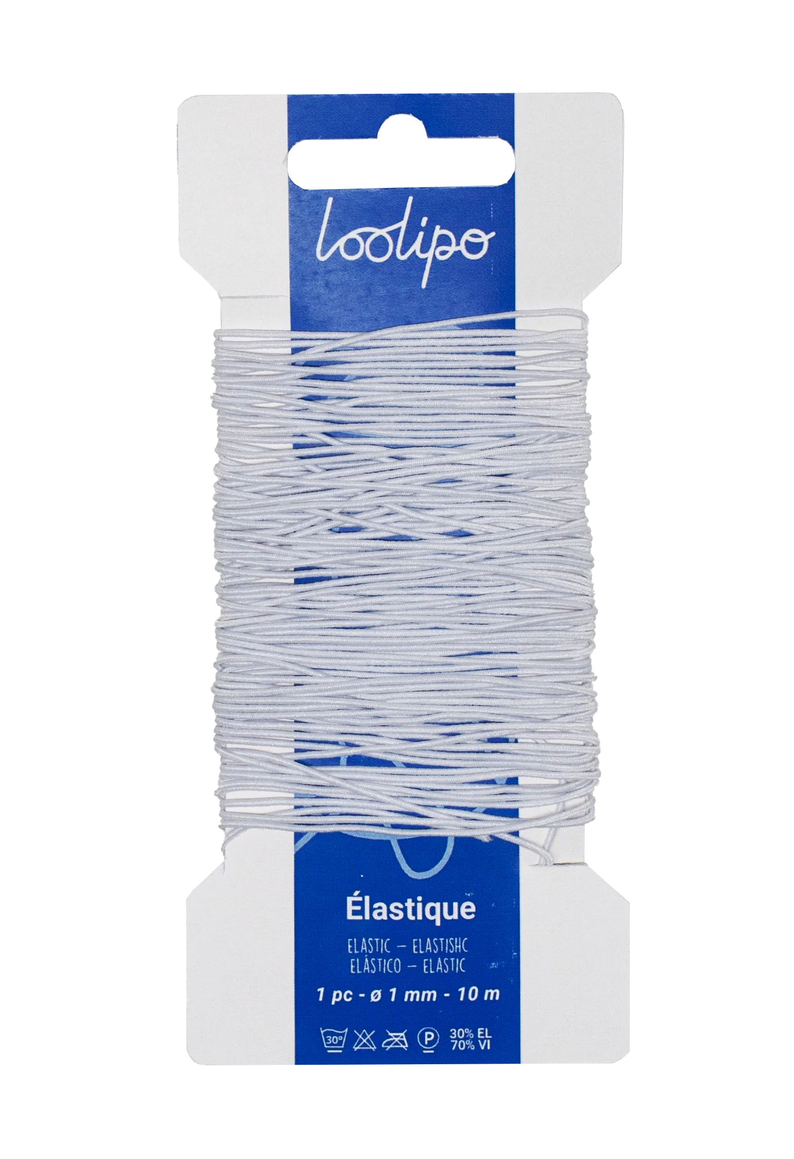 Carte fil élastique masque blanc 1,1 mm x 10 ml