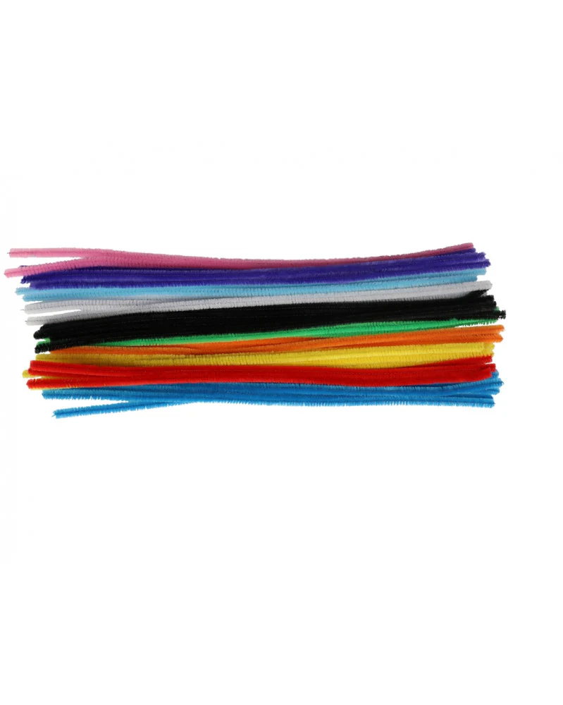 Chenilles 6x30cm 100pcs assortis