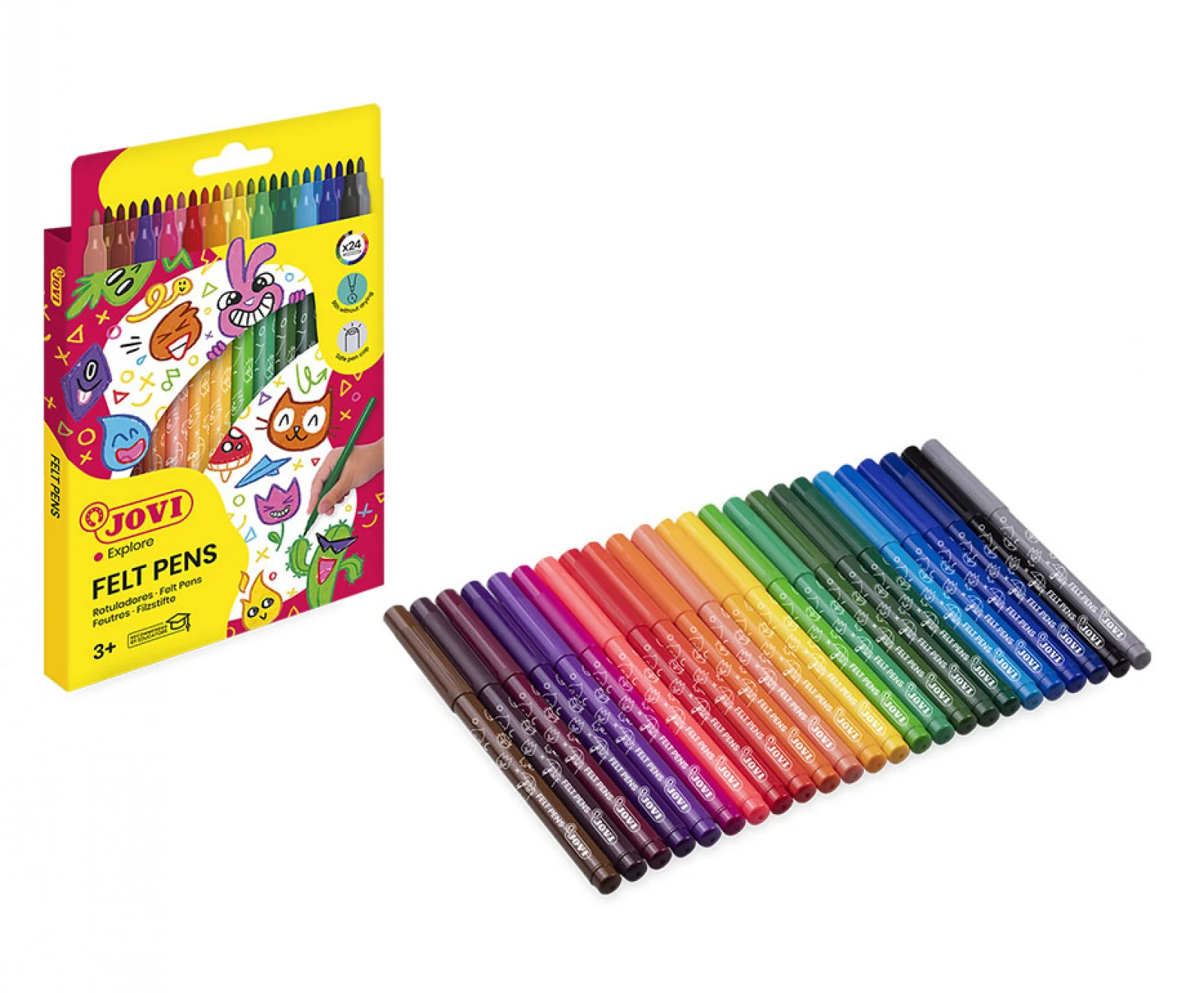 Etui 24 feutres Felt Pens couleurs assorties - Image 2