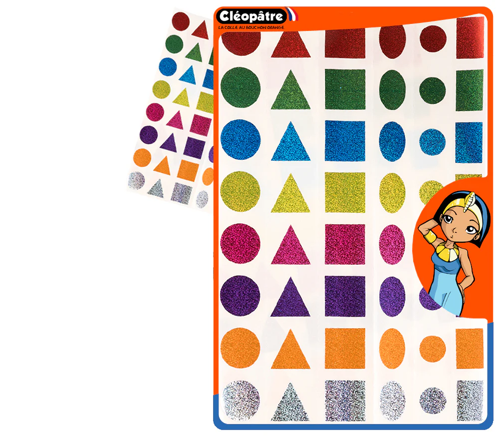 Gommettes holographiques géométriques 3 CM -96 pièces