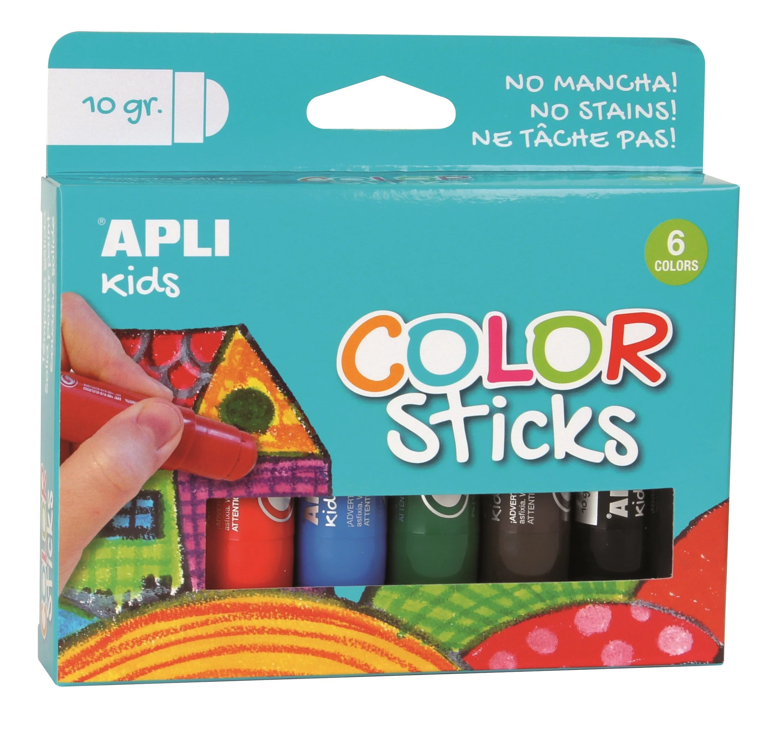 Gouache solide en stick 6 x 10g assortis