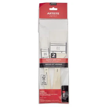 Pochette de 2 pinceaux Spalters extra-courts - Nylon blanc